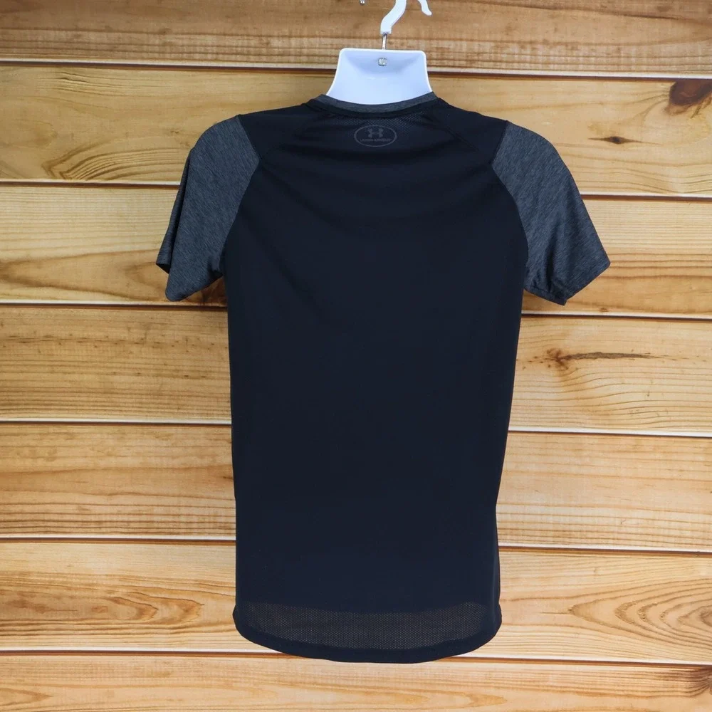 Under Armour Heatgear Athletic‎ Fitted Short Sleeve Shirt Mens S Gray Heathered